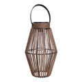 LED ZONNELIJKE LICHT "KORBINIAN" voor tuin en terras, decoratieve lamp gemaakt van metalen en plastic koordbedekking in de natuur, LED's stevig geïnstalleerd, zonnelamp voor buiten 30 x 18 cm