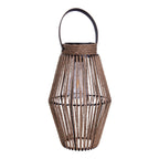 LED ZONNELIJKE LICHT "KORBINIAN" voor tuin en terras, decoratieve lamp gemaakt van metalen en plastic koordbedekking in de natuur, LED's stevig geïnstalleerd, zonnelamp voor buiten 30 x 18 cm