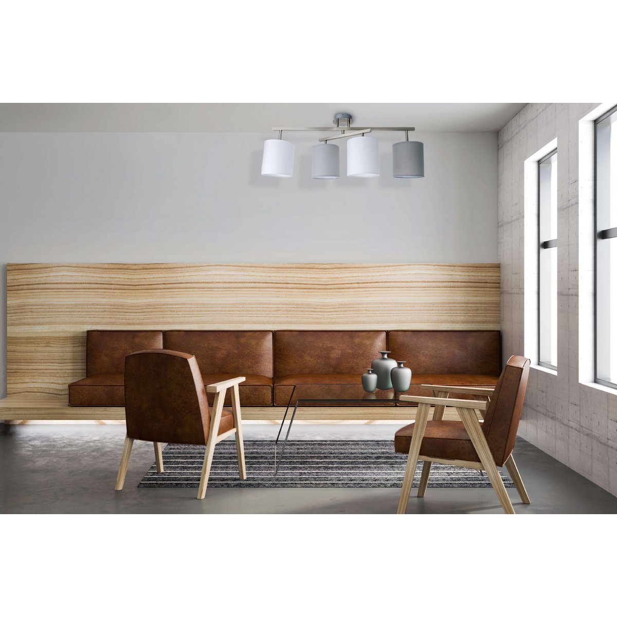 Näve Tilde Plafondlamp - Grijs 82cm E27