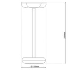 Batterijlichtlicht "PASI" voor buiten en binnen, gemaakt van metaal en plastic in grijs, dimbaar, met aanraking en geheugenfunctie, ca. 26 cm hoog