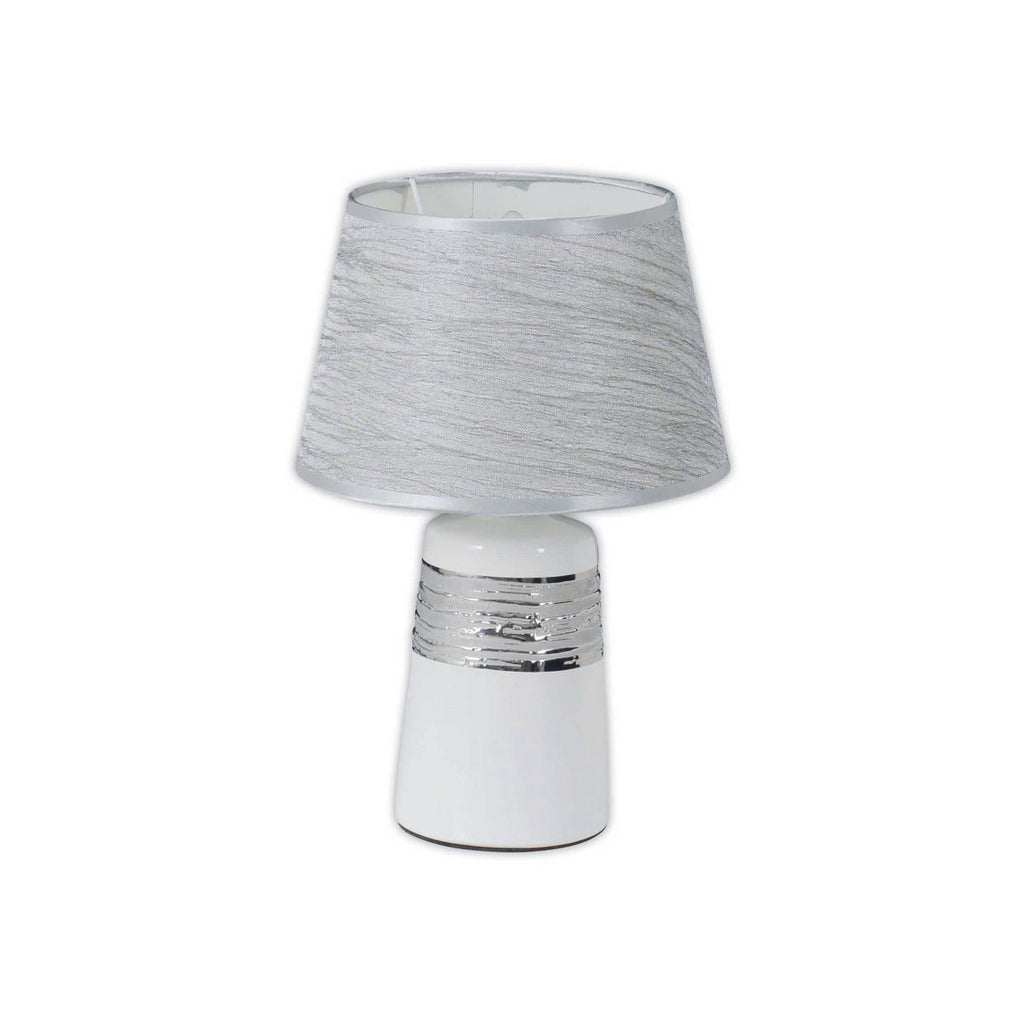 Keramische tafellamp Vittoria 31cm Wit-Zilver
