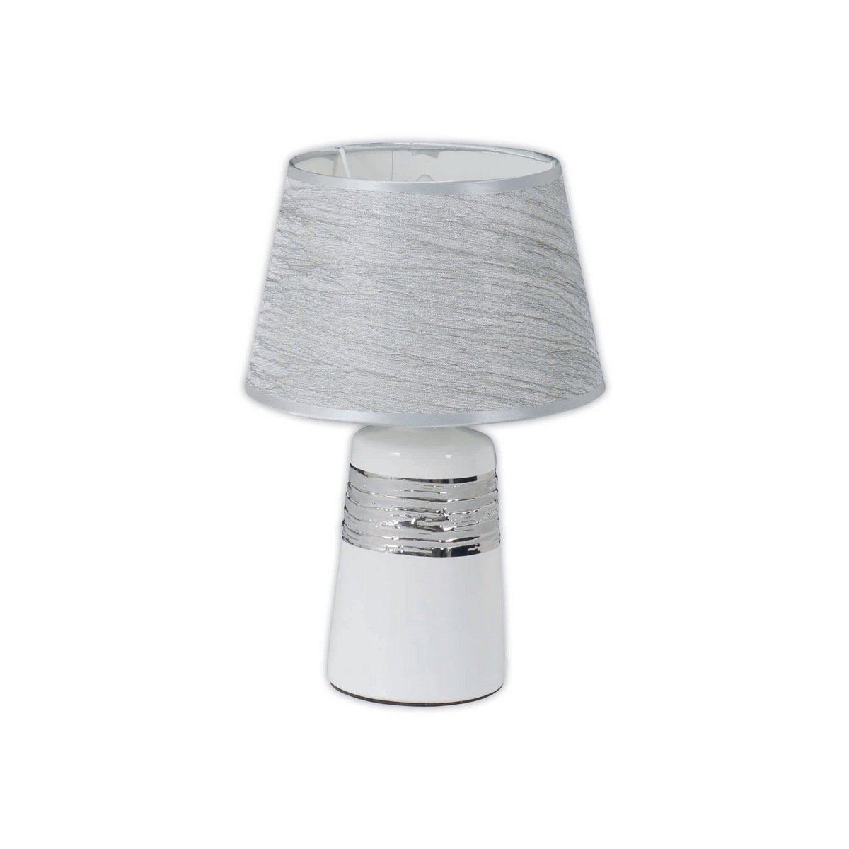 Keramische tafellamp Vittoria 31cm Wit-Zilver