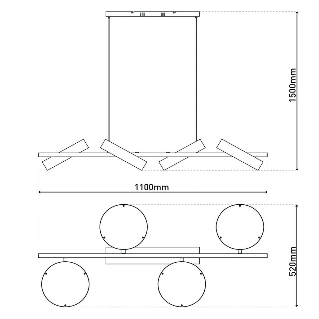 Led hanglamp Tessa amandel 150x110cm
