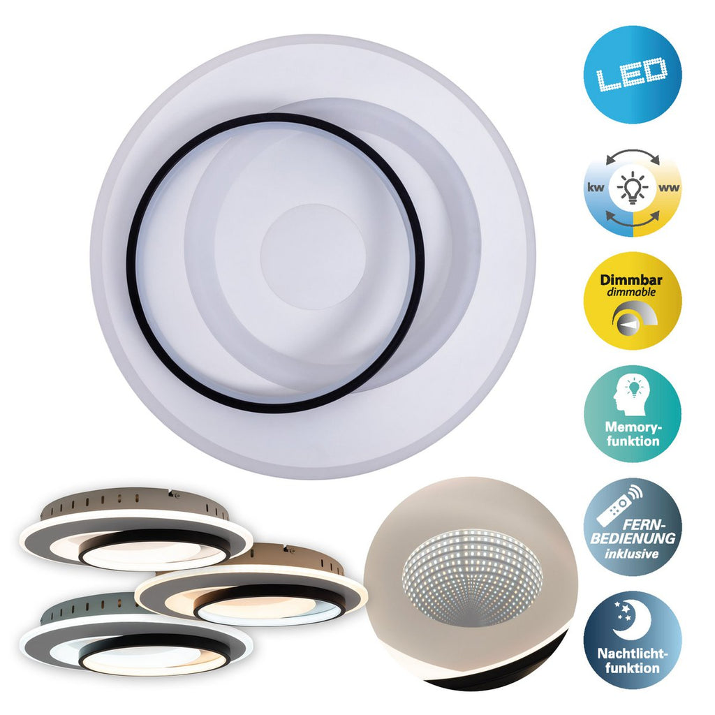 LED Plafondlamp 3D Näve Leuchten, Ø49cm Dimbaar