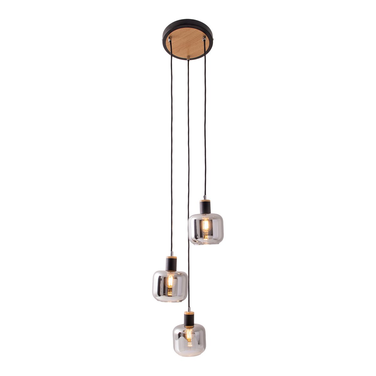 Näve Fumoso Hanglamp - Zwart Metal Glas