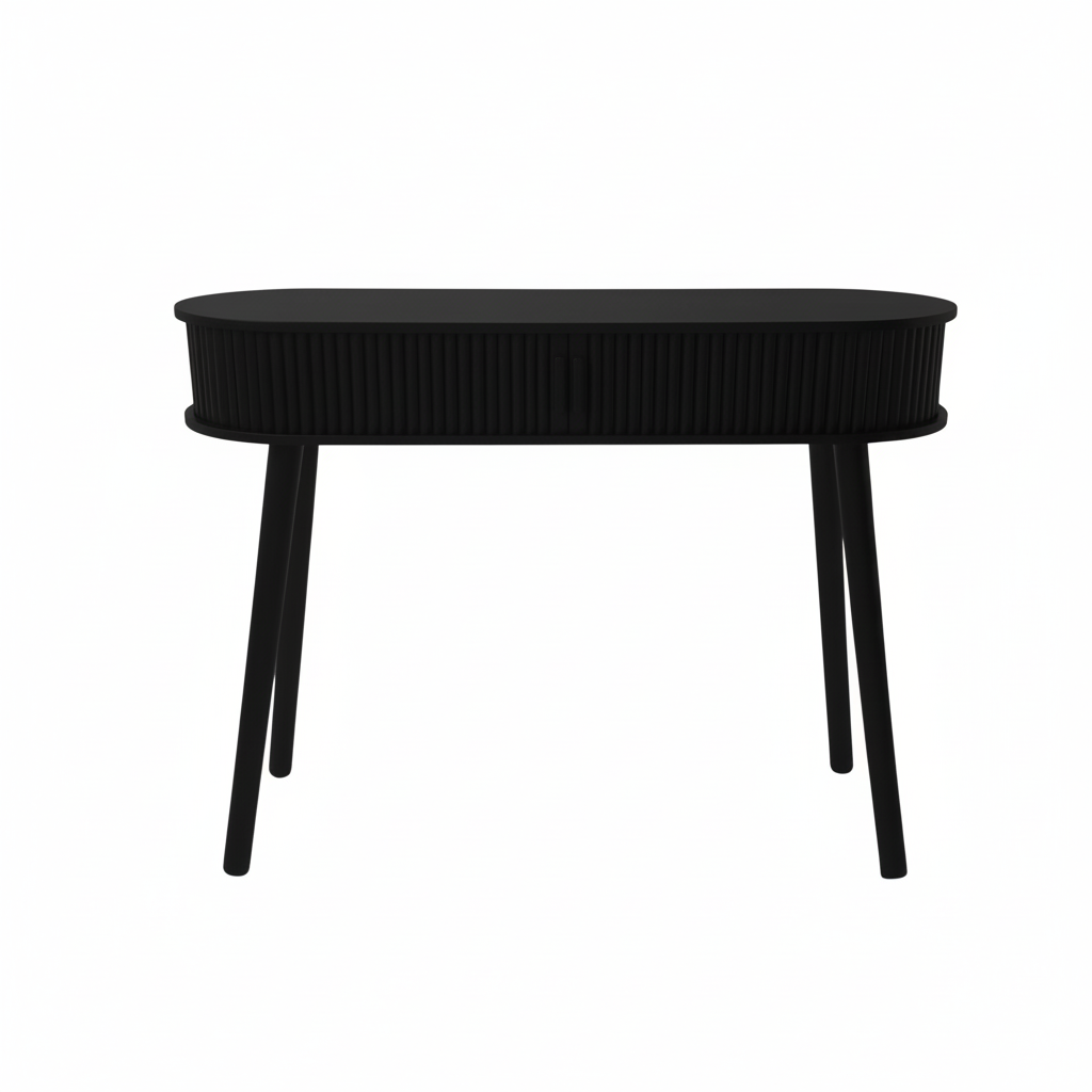 Bijzettafel Zwart MDF 100x33x76cm Opbergmeubel