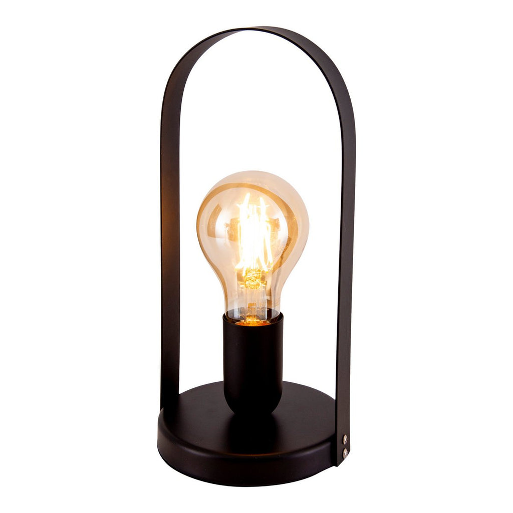 Metalen tafellamp "Faro" h: 28.5cm zwart