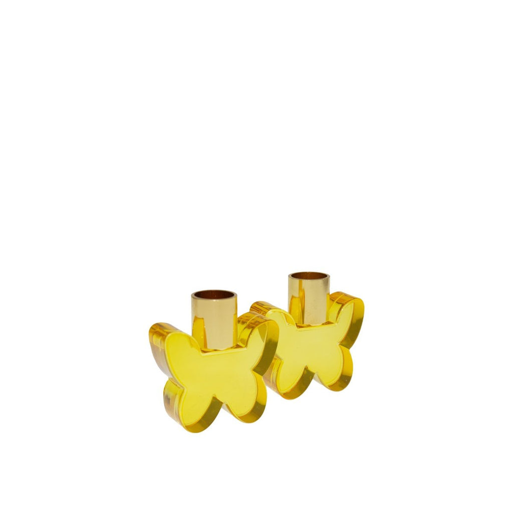 Ambervlinder kaarsenhouders - 2-tal luxe ontwerp - 7,5x6x2cm