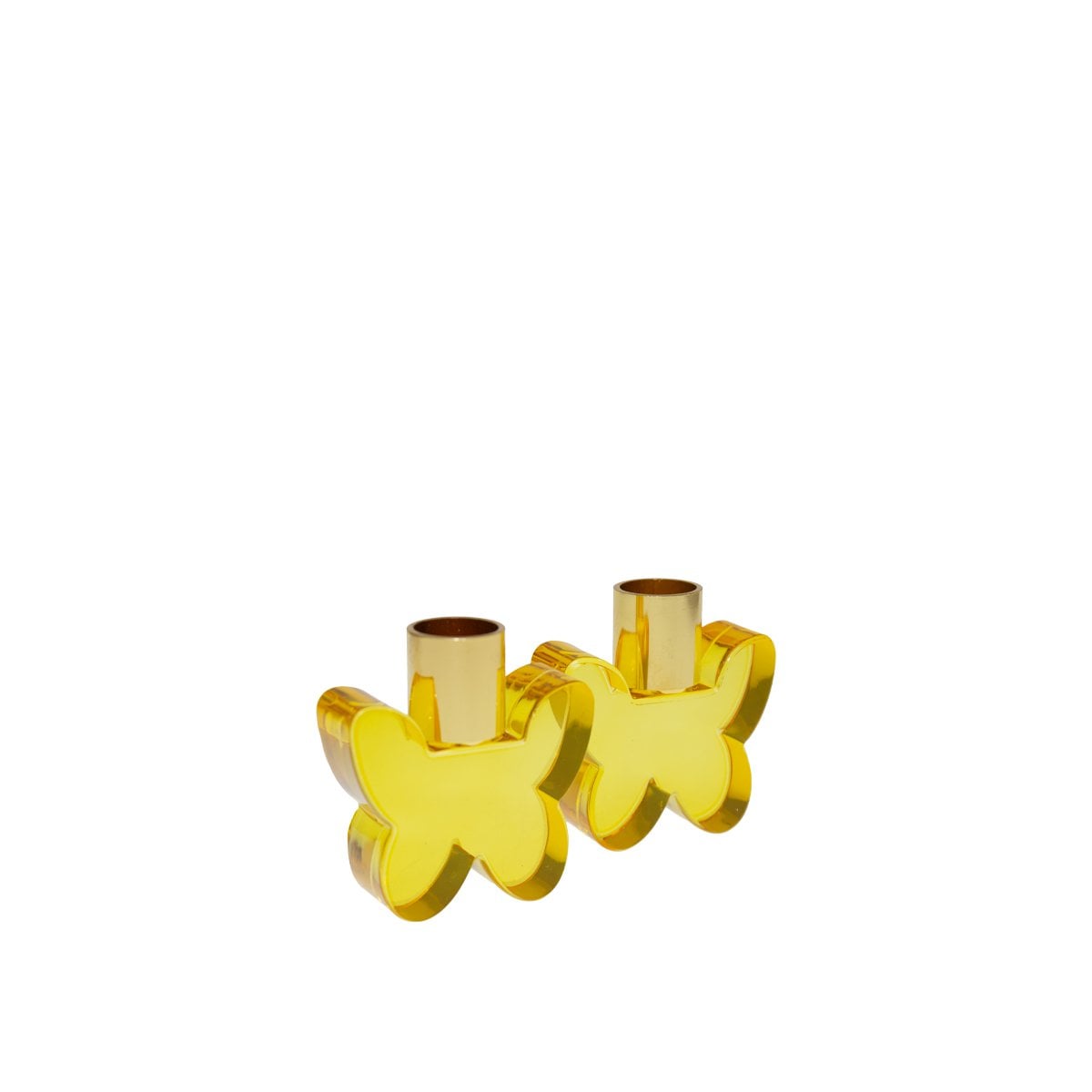 Ambervlinder kaarsenhouders - 2-tal luxe ontwerp - 7,5x6x2cm