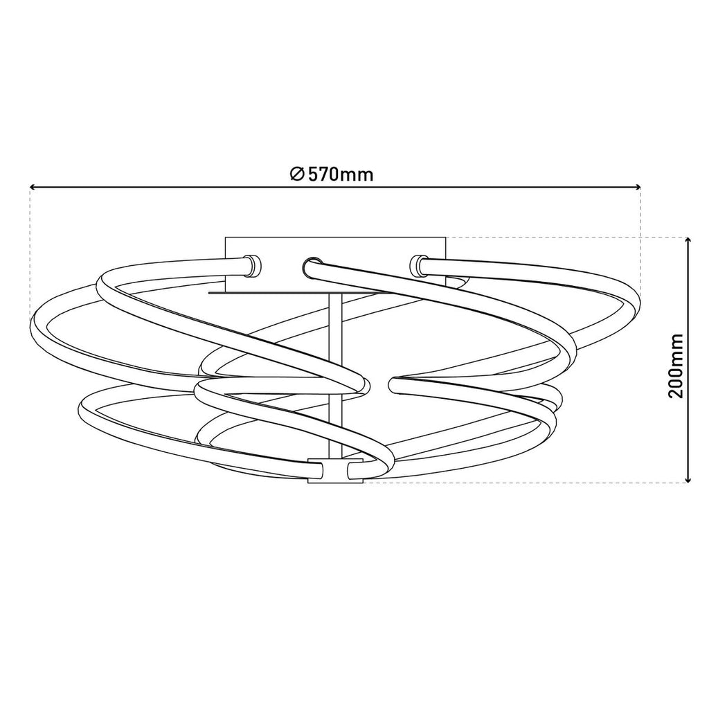 LED-plafondlamp Rizado Ø57cm Näve - Nikkel
