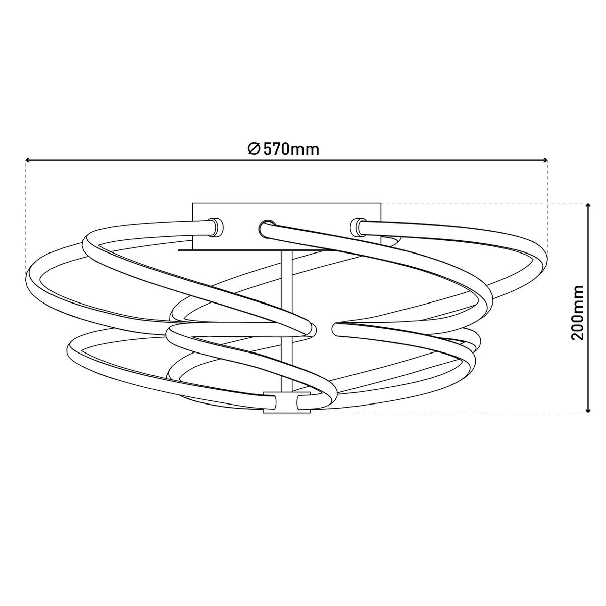 LED-plafondlamp Rizado Ø57cm Näve - Nikkel