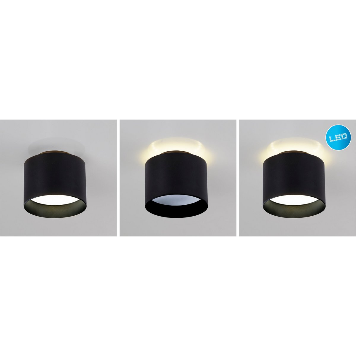 LED Spot Trios Ø10cm Zwart Metaal