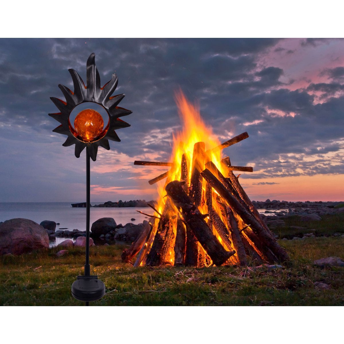 Näve LED Solar Lamp "Sun" 93,5cm Zwart