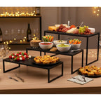 Rechthoekige Buffetstandset 3 - Zwart, Metaal, AULICA 556802