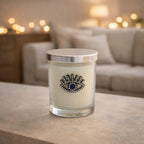 Zilveren kaars patchouli parfum 7x7x8,5 cm - Aulica