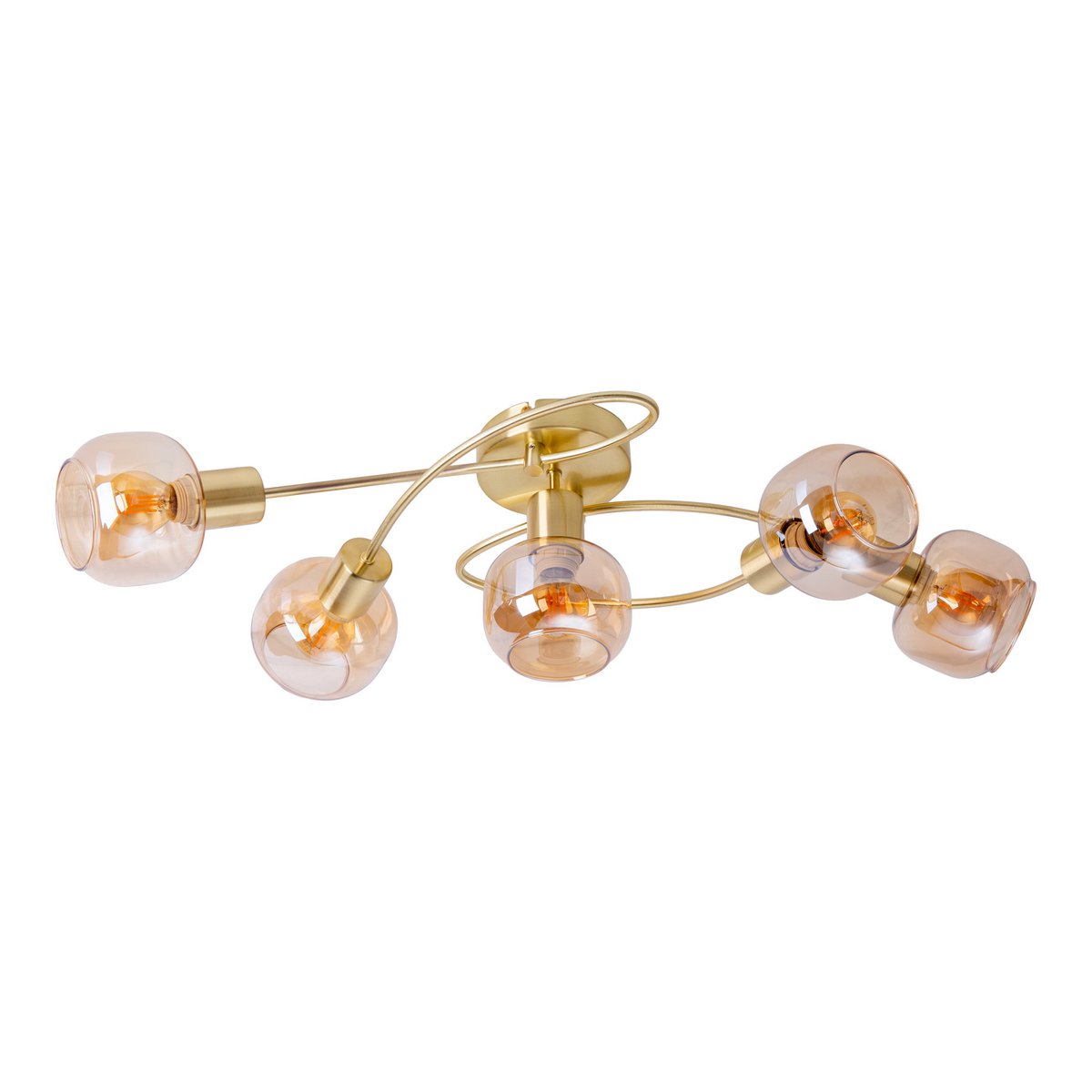 Näve Libby Plafondlamp 5-Spots Messing Amber 65,5cm E14