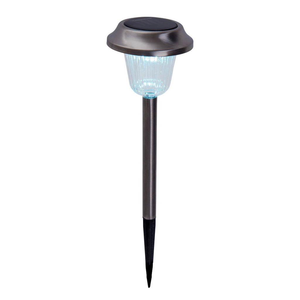 6 Set LED LED LED Outer Light "Gustav" met gemalen spit, roestvrij staal en acryl, met stevig ingebouwde LED's in koud wit, 39 cm hoog