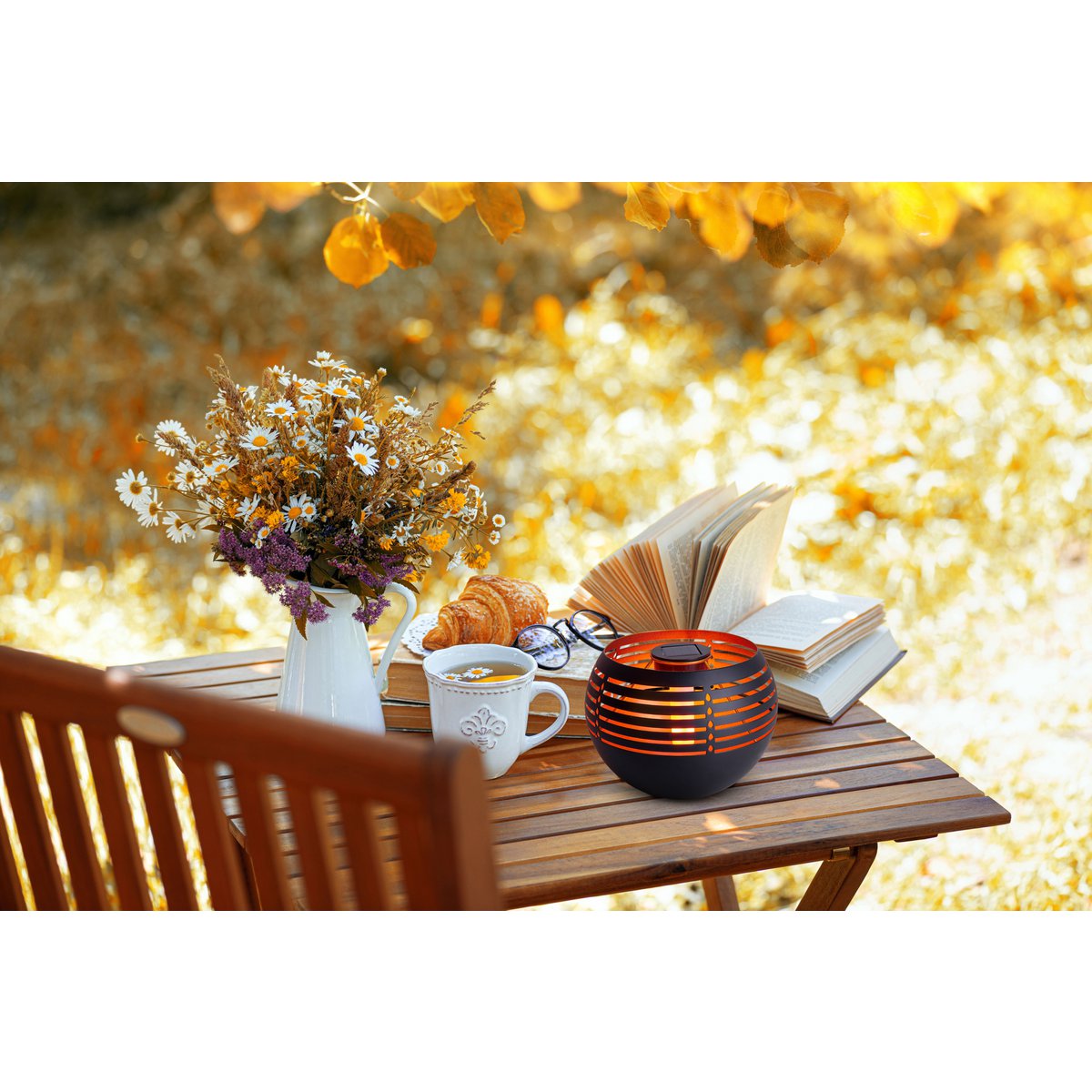 Näve Decoratief Solar Tafellicht - Zwart 16cm