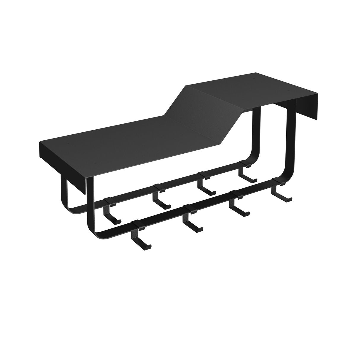 Gorillz Layer Wandkapstok - Zwart, 8 Haken, Modern Design