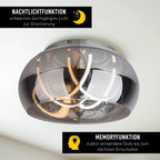 Näve Malou LED Plafondlamp Ø45cm Rookglas