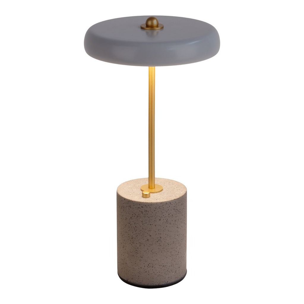 Batterijlamp "seta" grijs 30 cm hoog gemaakt van metaal en beton, met een stevig gebouwd -in LED