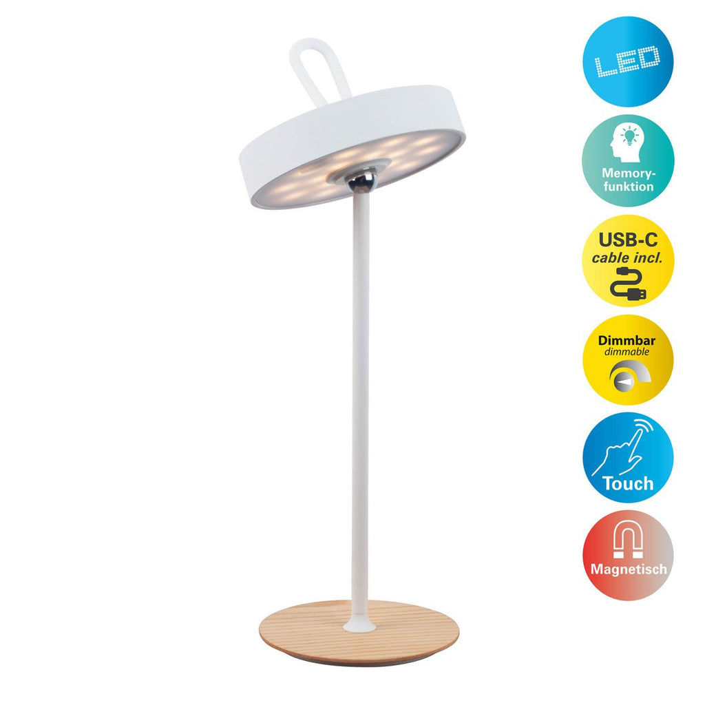 Näve Batterijtafellamp Magnetisch Wit 36cm