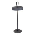 LED -batterijtafellamp magnetisch "ella" voor buiten en binnen, gemaakt van metaal en plastic in grijs, 35 cm hoog