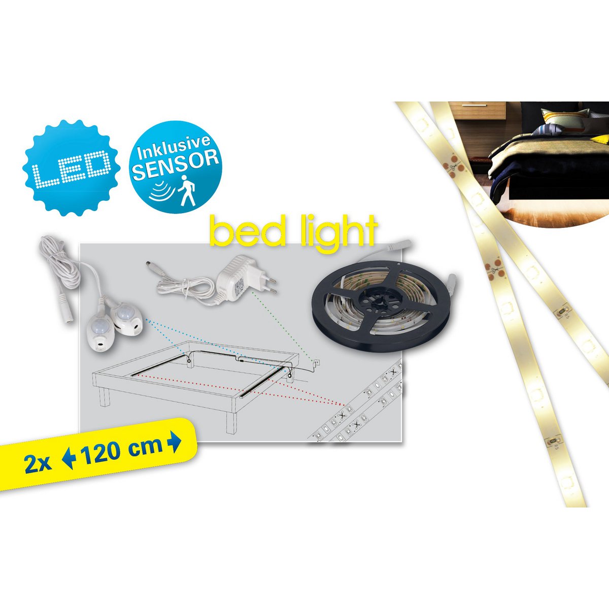 Näve LED-Bedlamp Stripe 240cm - Kunststof