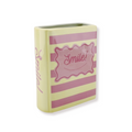 Housevitamin Boekenvaas - Geel/Roze - Dolomiet - 16,5x7,5x21,5cm