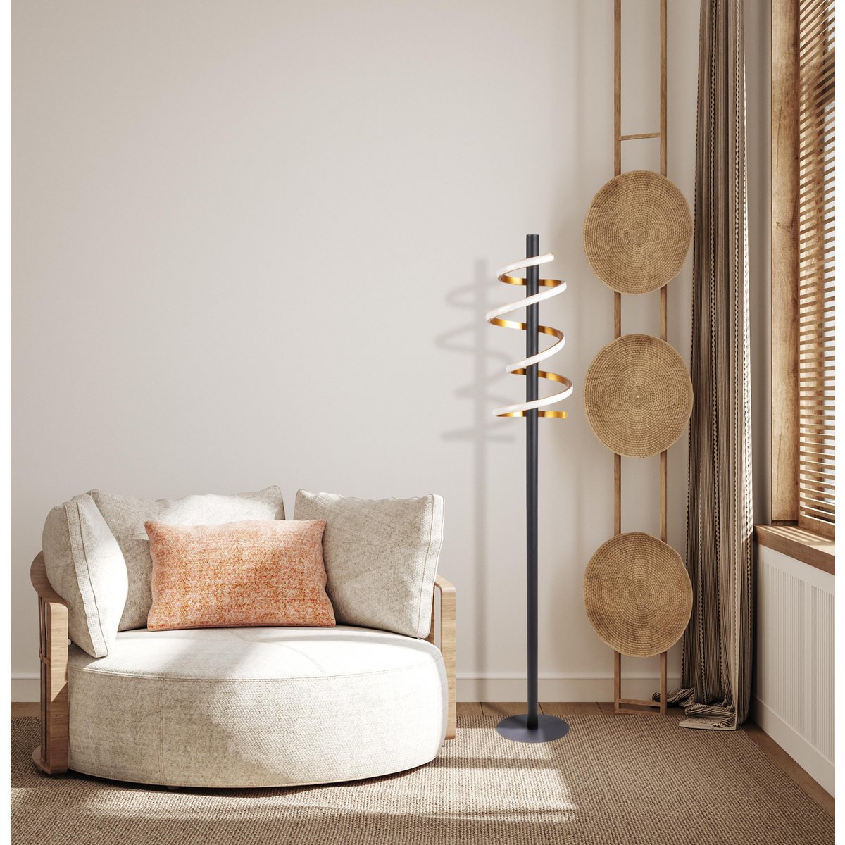 Näve Belleza LED Staande Lamp - 140cm Zwart