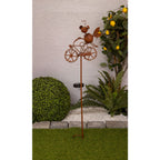 LED Solar Earth Skeer Skeer Brown H: 88cm, voor buiten, metaal en plastic aarde spies in bruin, met geïntegreerde LED