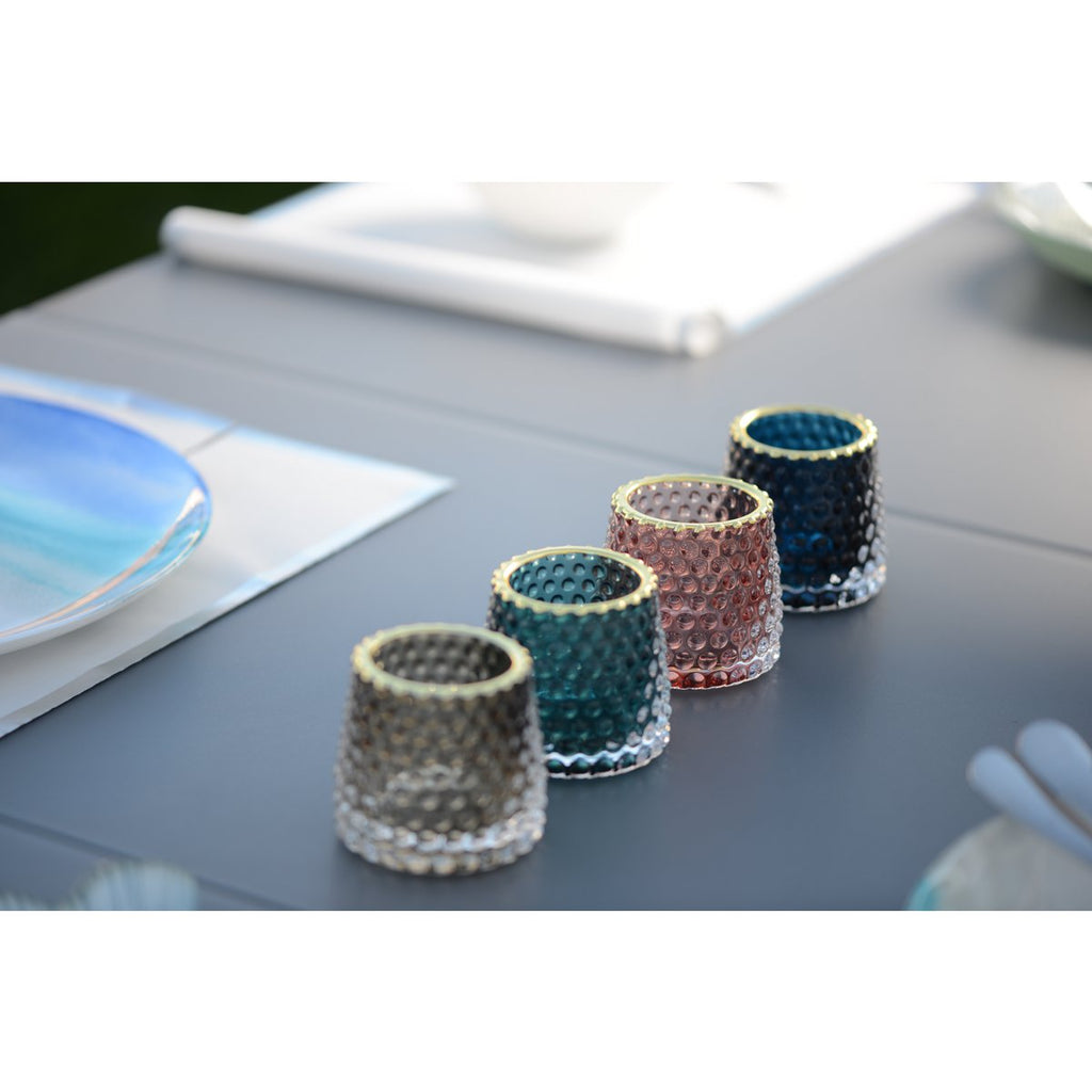 Mini Kaarsenhouders Set 4 Kleuren Glas