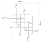 LED-plafondlamp Ancona - Zwart/Goud G9