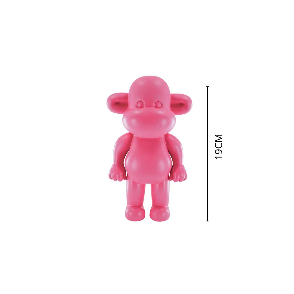 Legende Aap Beeldje - Roze Polyresin - 11x7x19cm - Housevitamin