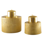 Gouden Metalen Kandelaar 12,5x12,5x8,5 cm
