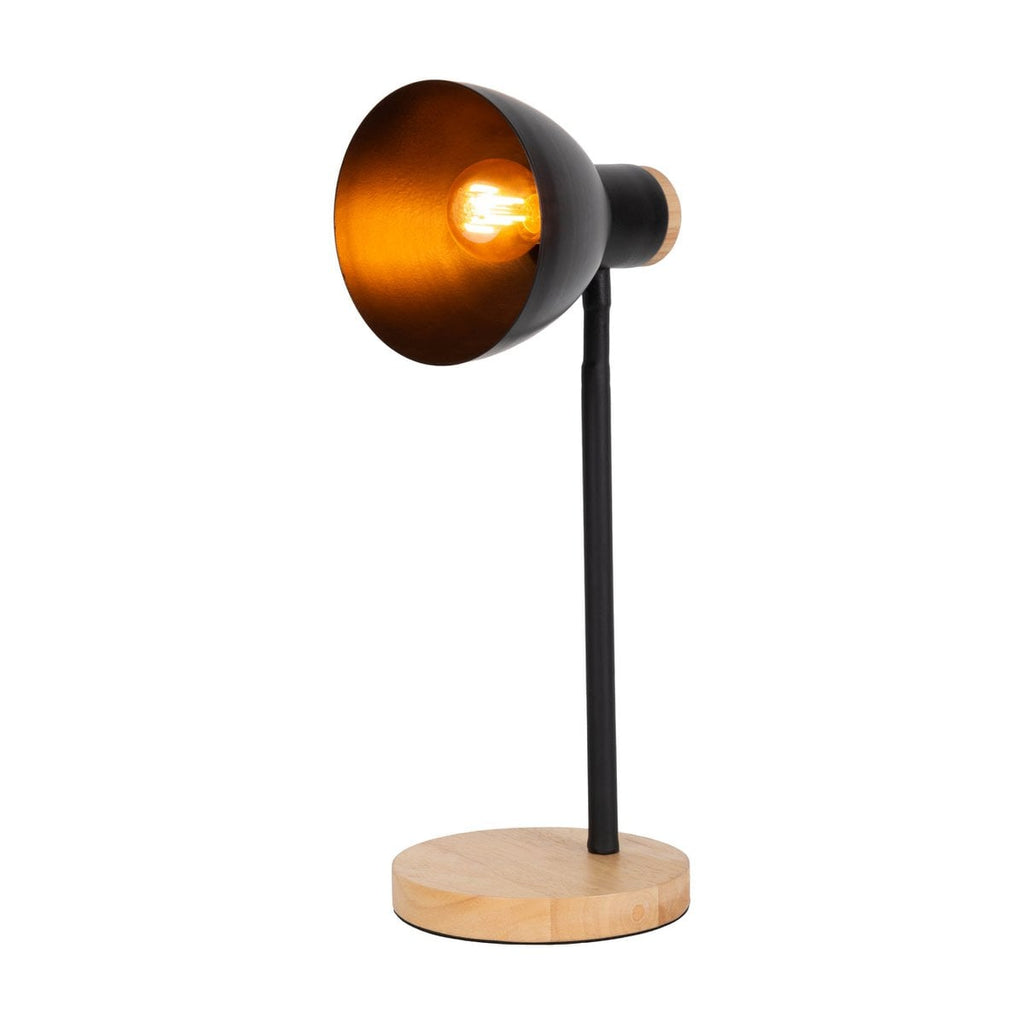 Marie Bureaulamp - Zwart Metaal Hout E14