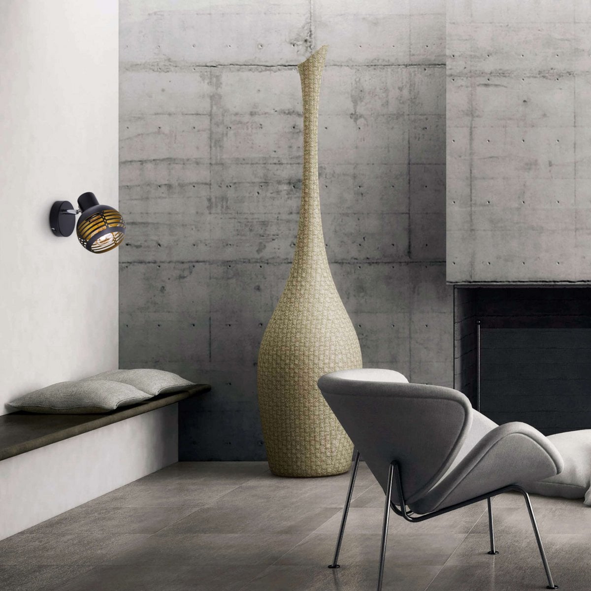 Näve Wand- Plafondlamp Casco Metaal Zwart Goud