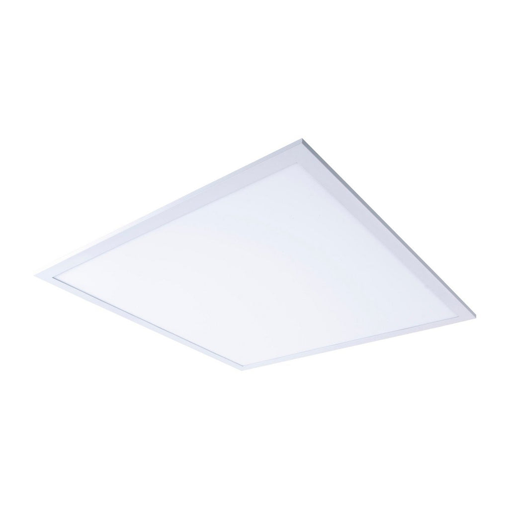 LED -paneel plafondlamp "Nico", functionele metalen plafondlamp en plastic in het wit, met vaste LED's en vele functies, ideaal voor kantoor, oefening of workshop, ca. 59,5 x 59,5 cm