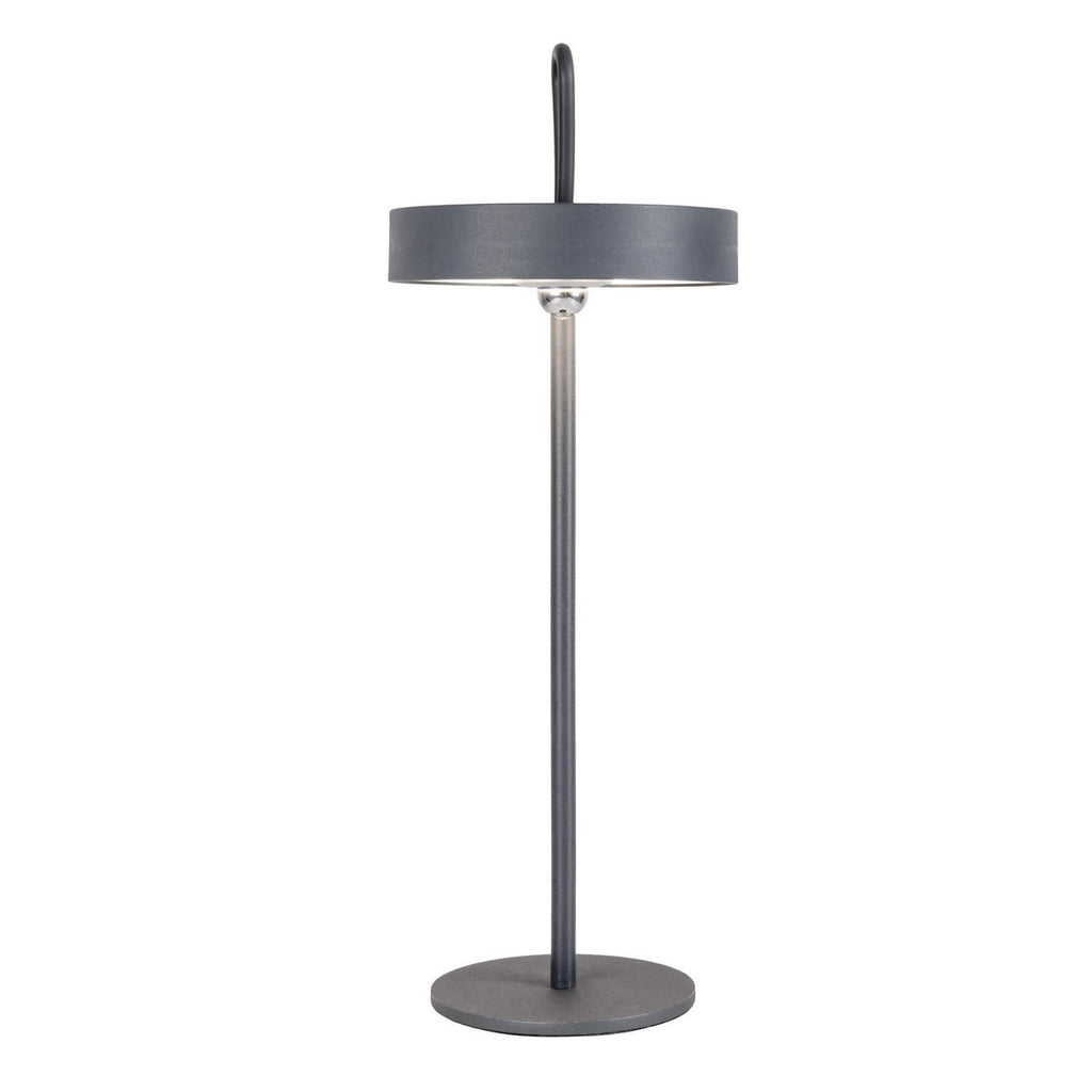 LED -batterijtafellamp magnetisch "ella" voor buiten en binnen, gemaakt van metaal en plastic in grijs, 35 cm hoog