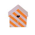 Klok met koekoek - oranje/roze, 24x27x9cm Housevitamin