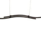 LED hanglamp "onda", hanglamp gemaakt van metaal en plastic in zwart, met stevig ingebouwde LED's, verlichting voor woonkamer, eetkamer of kantoor, 96 cm lang