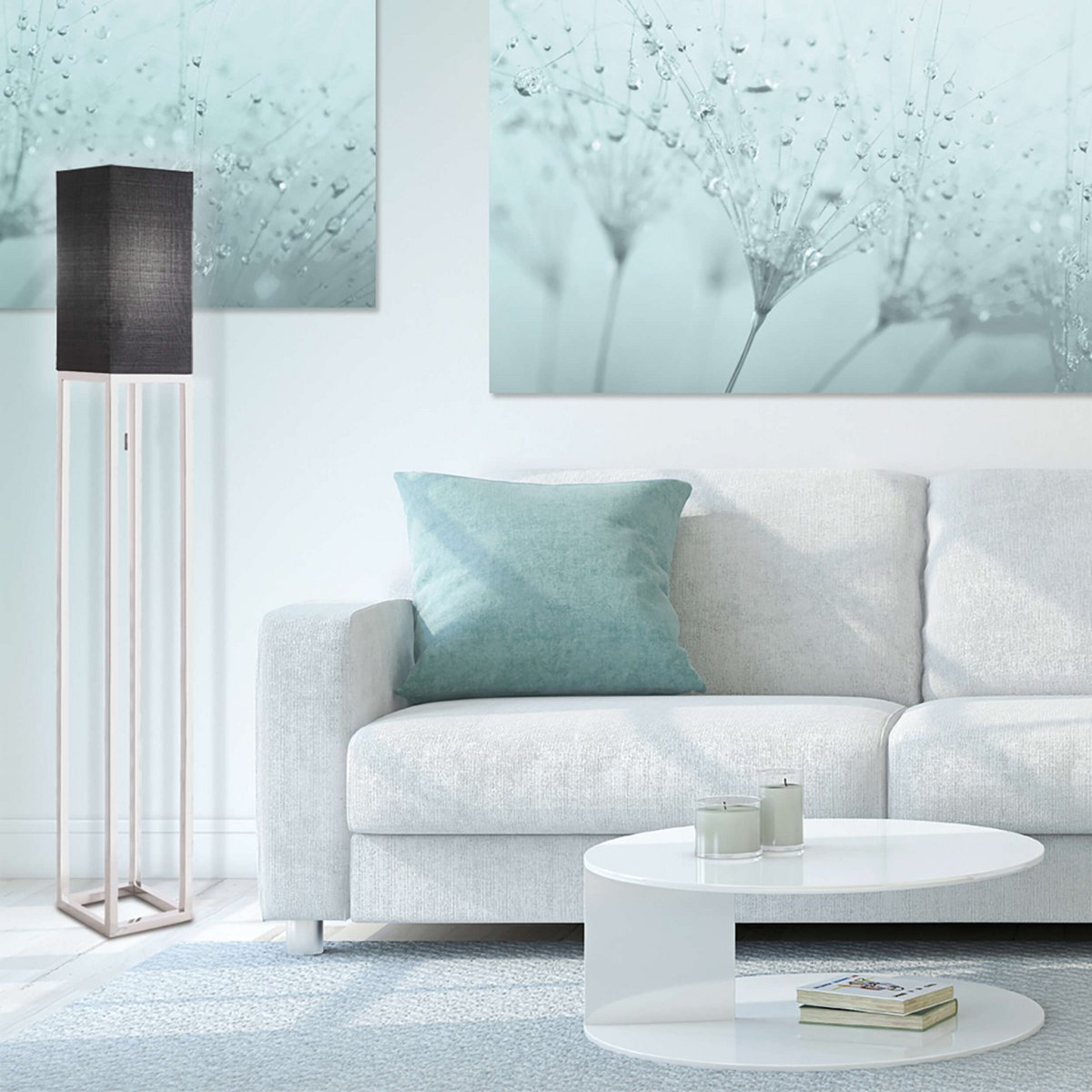 Näve Alfa Vloerlamp 150cm Chroom/Grijs