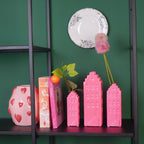 Housevitamin Keramische Vaas Grachtenpand - Neon Pink - 14,5cm
