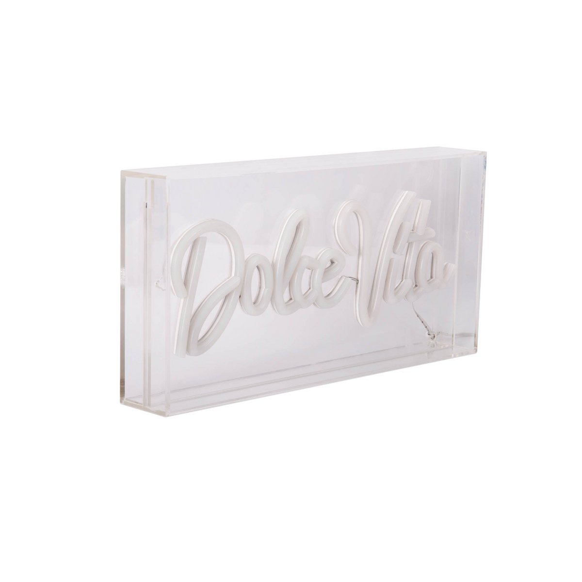 LED-lettertype licht "Dolce Vita" decoratie voor binnen 30 x 15 cm, in blauw en magenta-rood