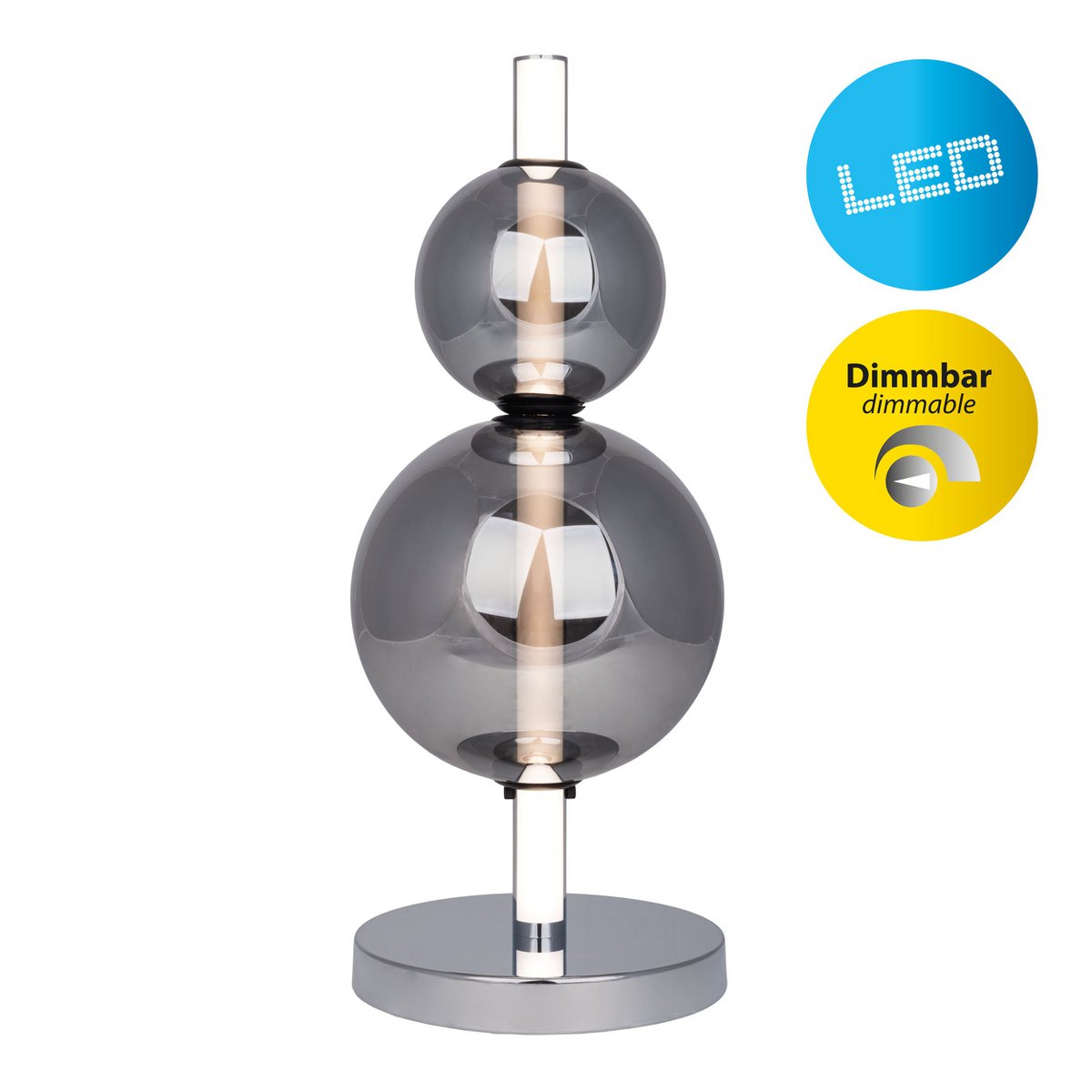 Näve Nova LED Tafellamp - Chroom 44cm