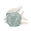 Decoratieve glazen vis blauw 14,5x5,5x13cm