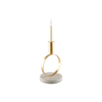 Ronde Kandelaar Marmer Mat Goud - 17cm