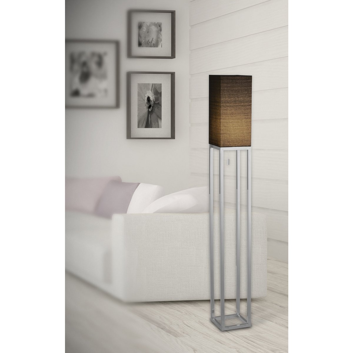 Näve Alfa Vloerlamp 150cm Chroom/Grijs