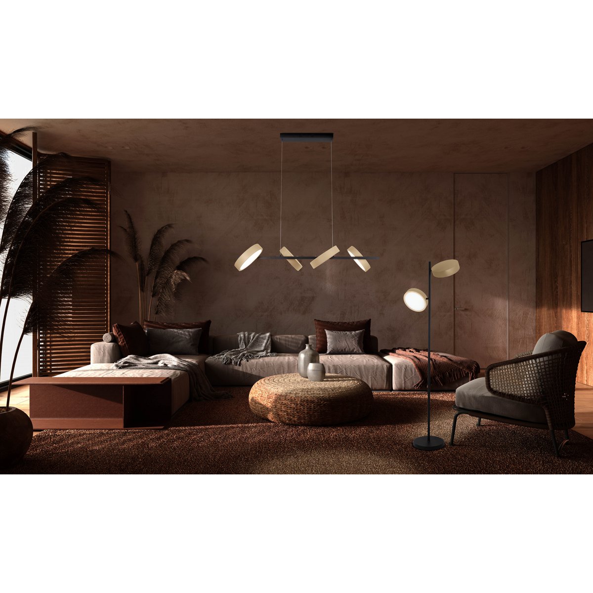 LED-vloerlamp Tessa Amandel 165cm