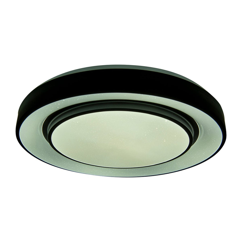 LED -plafondlamp "Monterey" Ø 37,5 cm, vele functies, gemaakt van metaal en plastic in het zwart, met geïntegreerde LED's, verlichting voor woonkamers, gang of kantoor